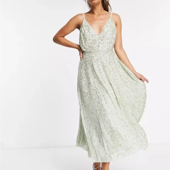 backless sequin midi dress BACKLESS SEQUIN MAXI DRESS WITH TRAIN | CULT MIA main image 1